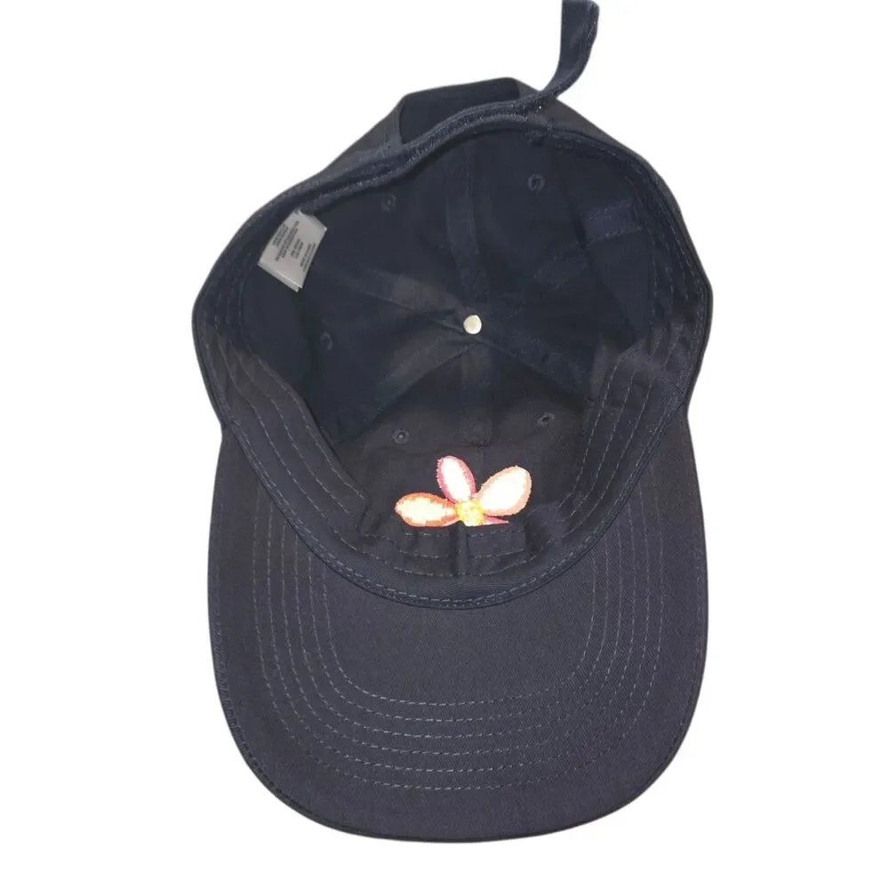 Life Is Good Navy Blue Embroidered Daisy Smiley Hat Youth Size M/L